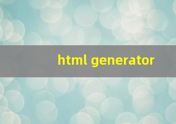 html generator